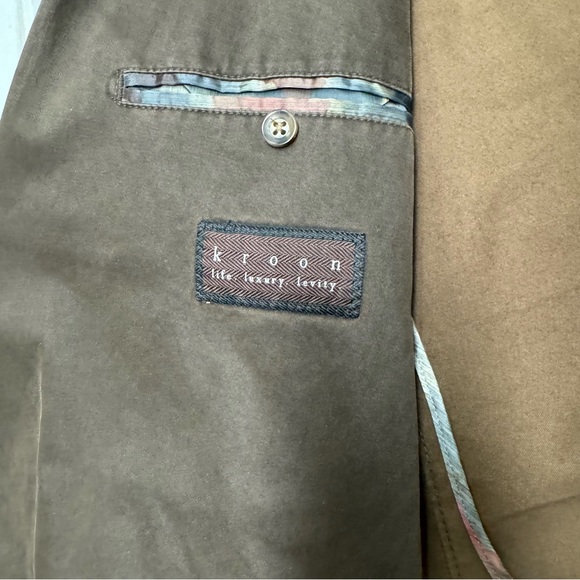 Kroon Mens Blazer Sport Coat Two Button Casual Jacket Brown 46L Suit Soft - Picture 6 of 11